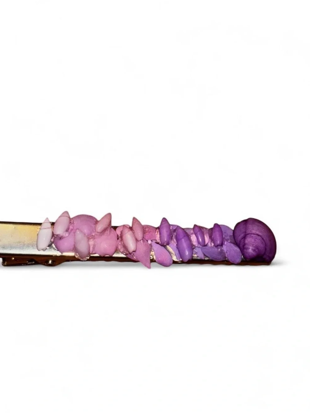 Purple & Pink Shell Hair Clip Barrette